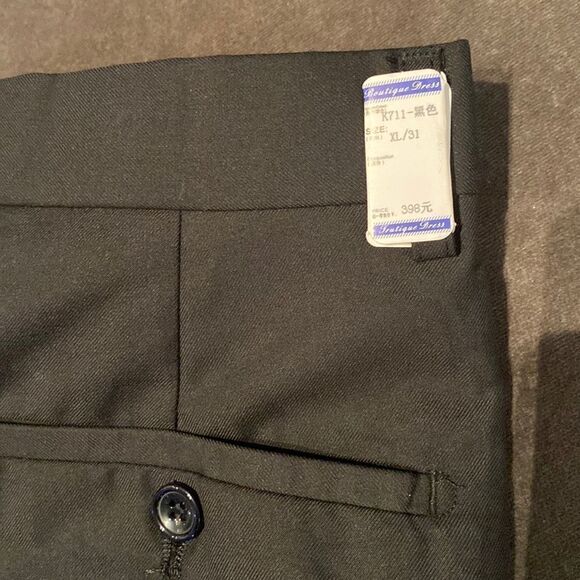 Men’s Black 2 Piece Prom Suit One Button NotchedLapel Size 34 Jacket 31 Pant NWT - Picture 10 of 13